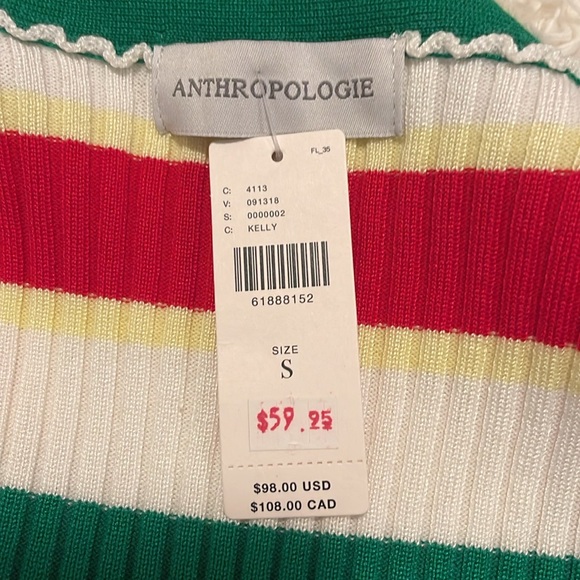 Anthropologie green cardigan small NWT #91 - Picture 4 of 6